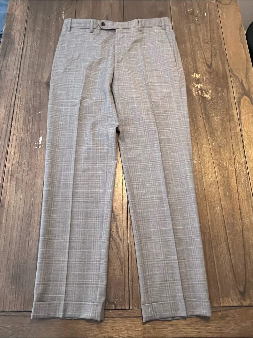Zanella Devon Grey Plaid Dress Pants Mens 33x30 - Picture 2 of 9